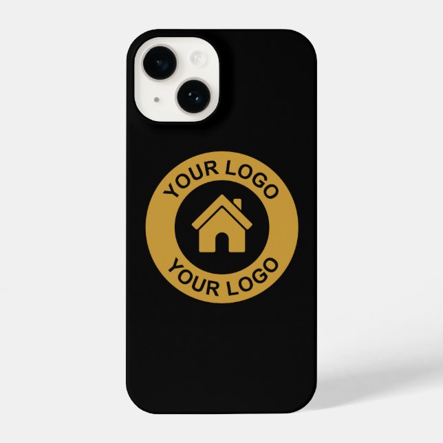 Simple Custom Business Logo Black iPhone Case (Back)