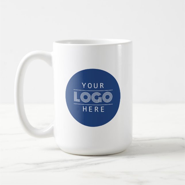 Simple Custom Business Logo Branded  Coffee Mug (Left)