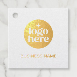 Simple Custom Business Logo Gold Favour Tags