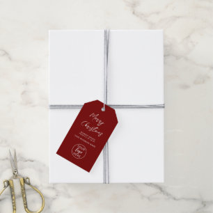 Simple Custom Business Logo Merry Christmas Gift Tags