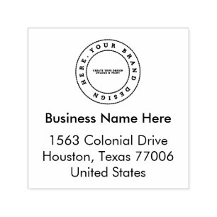 Simple Custom Business Logo Name & Address Self-inking Stamp