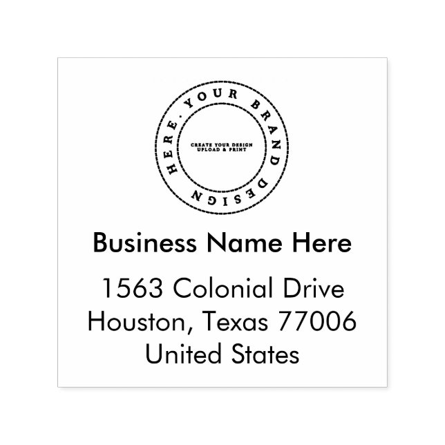 Simple Custom Business Logo | Name & Address  Self-inking Stamp (Design)