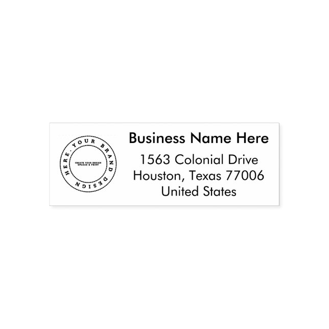 Simple Custom Business Logo | Name & Address  Self-inking Stamp (Design)