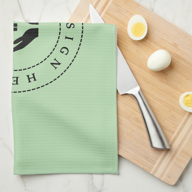 Simple Custom Business Logo & Promo Text Tea Towel (Quarter Fold)