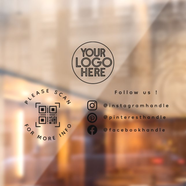 Simple Custom Business Logo QR Code Socials Clear (Sheet 2)