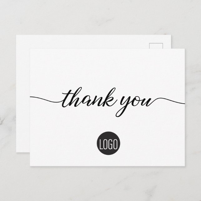 Simple Custom Business logo socials thank you Postcard (Front/Back)