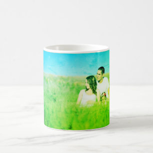 simple custom colourful blue sparkle glitter throw coffee mug