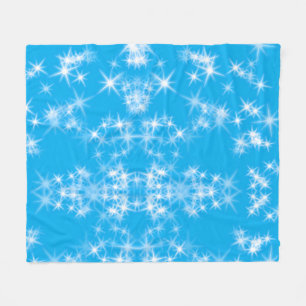 simple custom colourful blue sparkle glitter throw fleece blanket