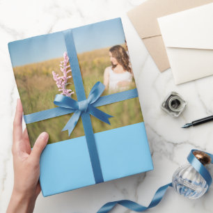 simple custom colourful blue sparkle glitter throw wrapping paper