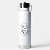 Simple Custom Company Business Logo Website Text  Water Bottle (Back)