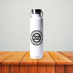 Simple Custom Company Business Logo Website Text Water Bottle