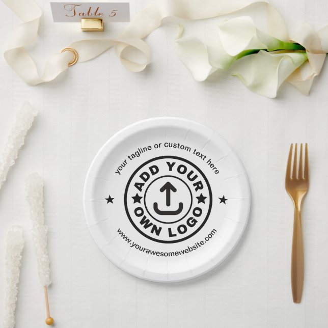 Simple Custom Company Logo Business Event Supplies Paper Plate (Wedding)