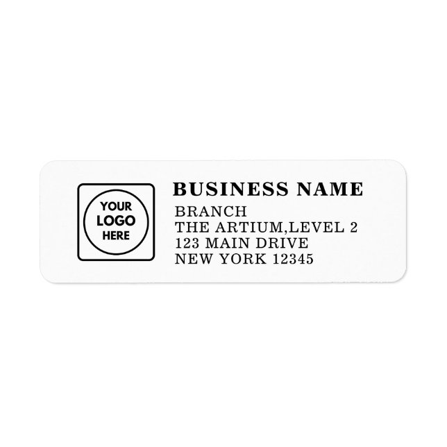 Simple Custom Company Logo Clean Professional  Return Address Label (Front)