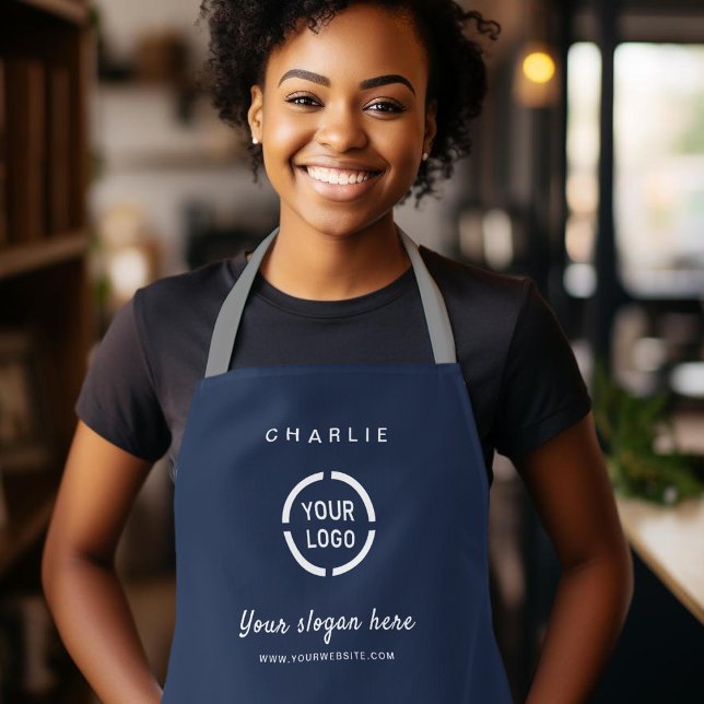 Simple Custom Company Logo personalised blue Apron (Simple Custom Company Logo personalized blue Apron)