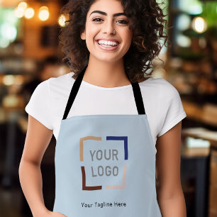 Simple Custom Company Logo personalised dusty blue Apron