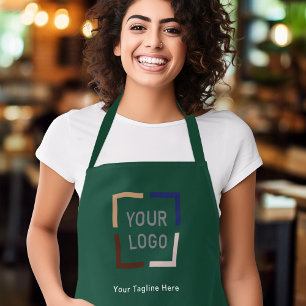 Simple Custom Company Logo personalised green Apro Apron