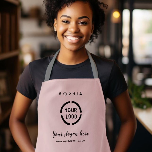 Simple Custom Company Logo personalised pink Apron (Simple Custom Company Logo personalized pink Apron)