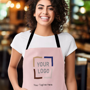 Simple Custom Company Logo personalised pink Apron