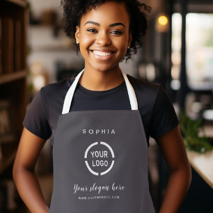 Simple Custom Company Logo personalised smoke grey Apron