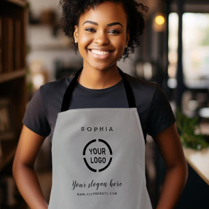 Simple Custom Company Logo personalized gray Apron