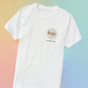 Simple Custom Company Logo & Text Business T-Shirt