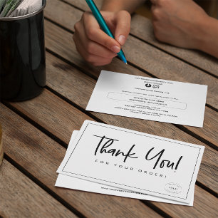 Simple Custom Coupon code Business Logo Thank You Card