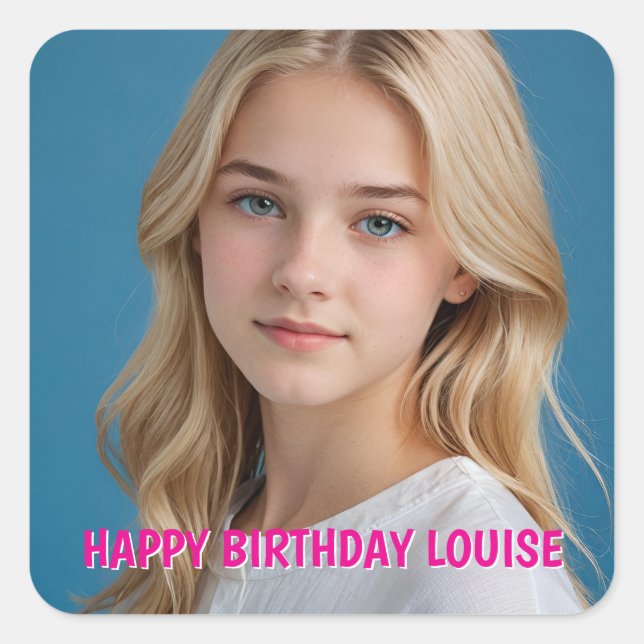 Simple Custom create your own photo  Square Sticker (Front)