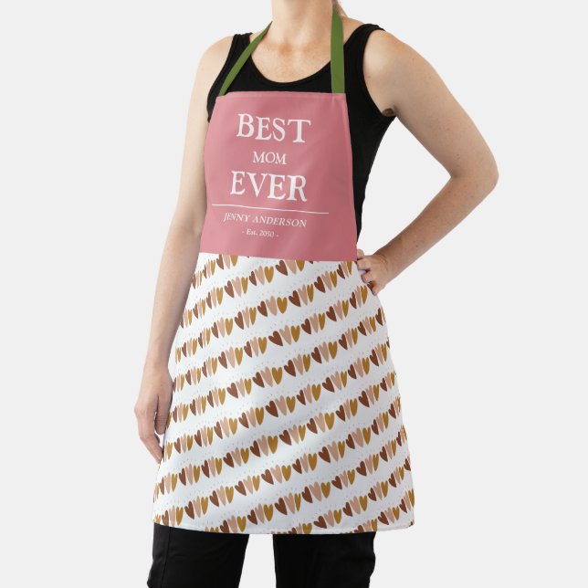 Simple Custom Design Best Mum Ever Mothers Gift Apron (Insitu)