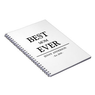 Simple Custom Design Best Mum Ever Mothers Gift Notebook