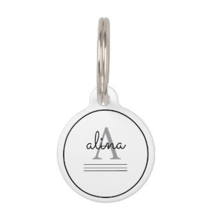 Simple Custom Design Personalise Monogram Pet Tag