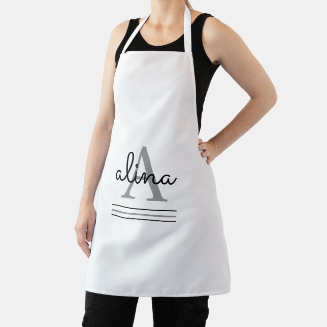 Simple Custom Design Personalize Monogram Apron (Insitu)