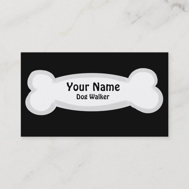 Simple custom dog bone pet care business cards (Front)