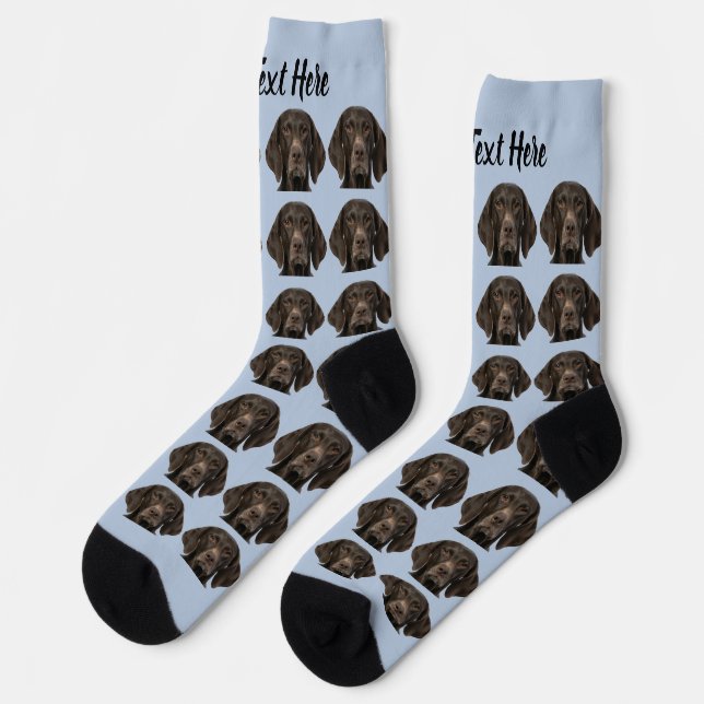 Simple Custom Dog Pet Photo Personalised Text Sock (Left)