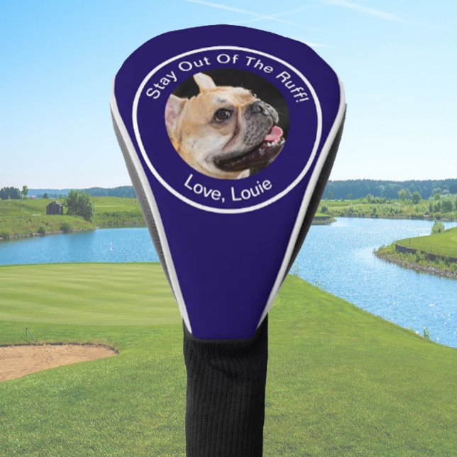 Simple custom dog photo golfer gift funny blue gol golf head cover (Creator Uploaded)