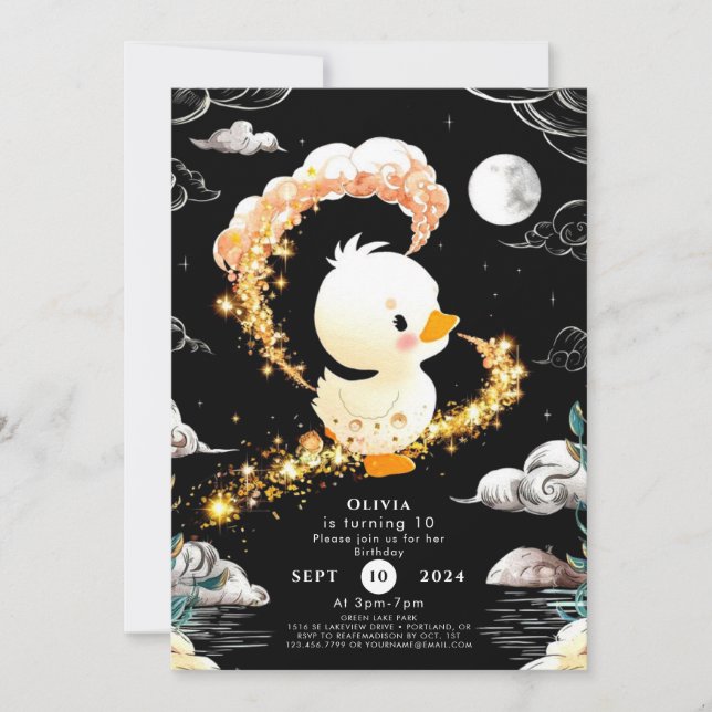 Simple Custom Duck Birthday Invitation (Front)