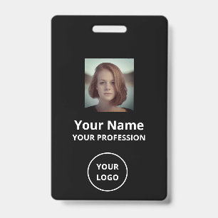 SIMPLE CUSTOM EMPLOYEE NUMBER PHOTO BAR CODE  BADG ID BADGE