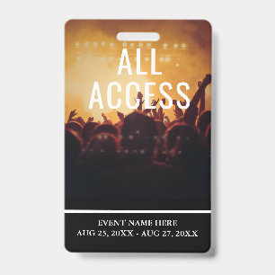 Simple Custom Event All Access VIP Badge ID Badge