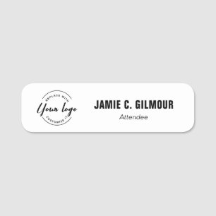 Simple custom Event attendee logo branded Name Tag