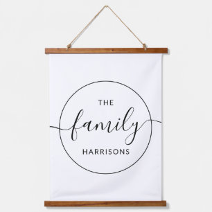 Simple Custom Family Monogram Farmhouse Wall  Hanging Tapestry