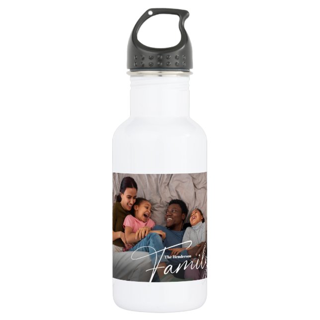 Simple Custom Family Photo 532 Ml Water Bottle (Front)