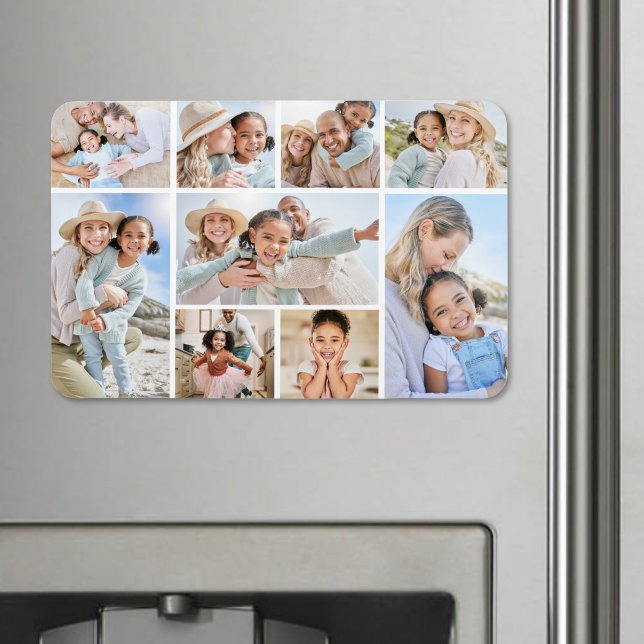 Simple Custom Family Photo Collage Magnet (Simple Custom Family Photo Collage Magnet)