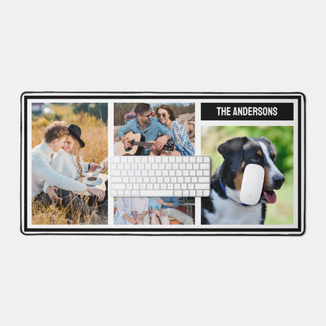 Simple Custom Family Photo Collage Table Mat (Keyboard & Mouse)