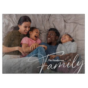 Simple Custom Family Photo Cutting Board