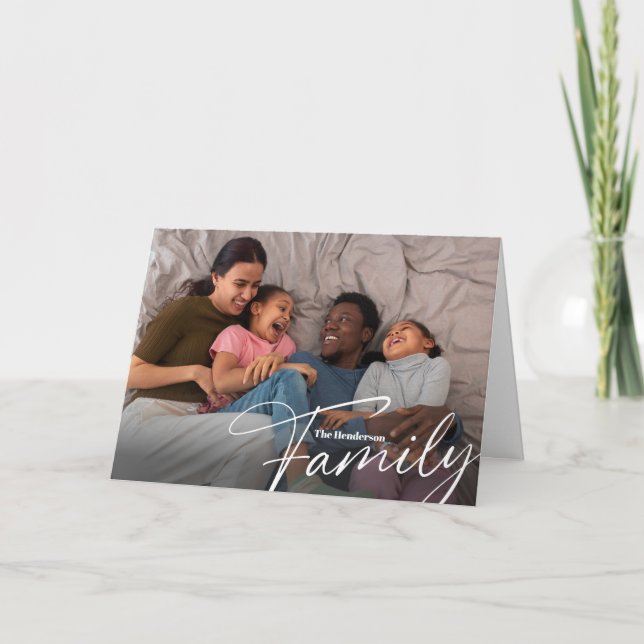 Simple Custom Family Photo Holiday Card (Front)