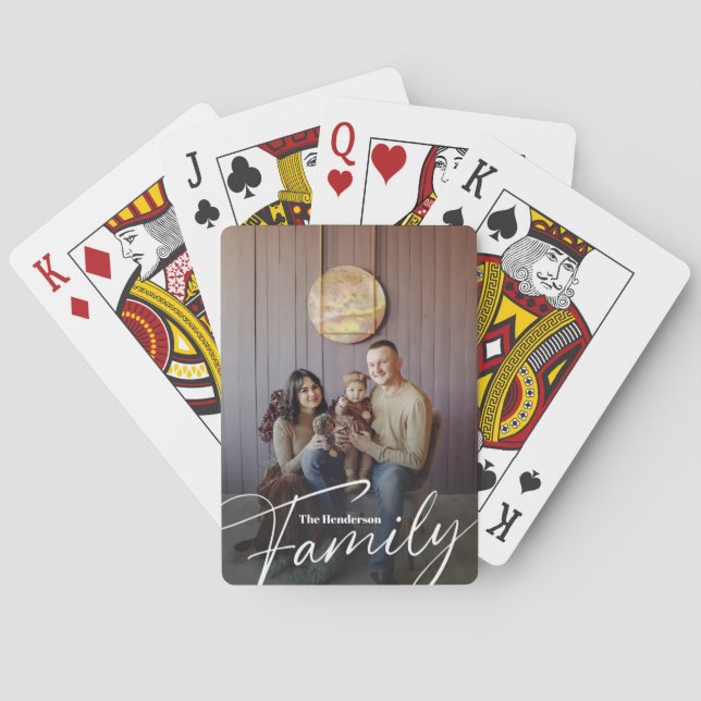 Simple Custom Family Photo Playing Cards (Back)