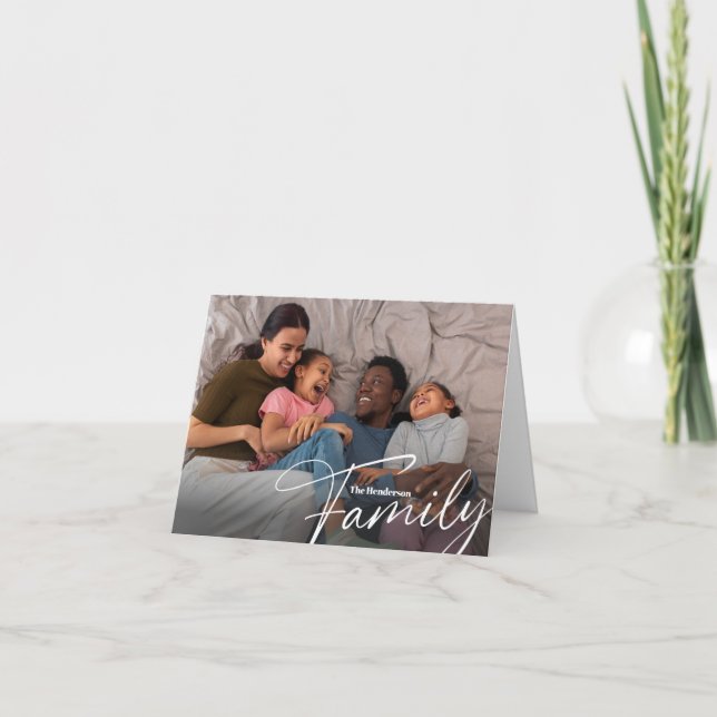 Simple Custom Family Photo Thank You Card (Front)