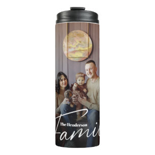 Simple Custom Family Photo Thermal Tumbler