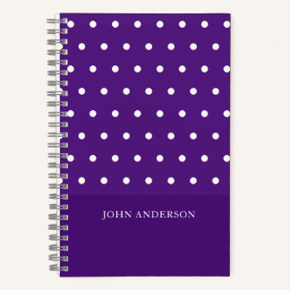 Simple Custom Funky Purple Polka Dots Pattern  Notebook