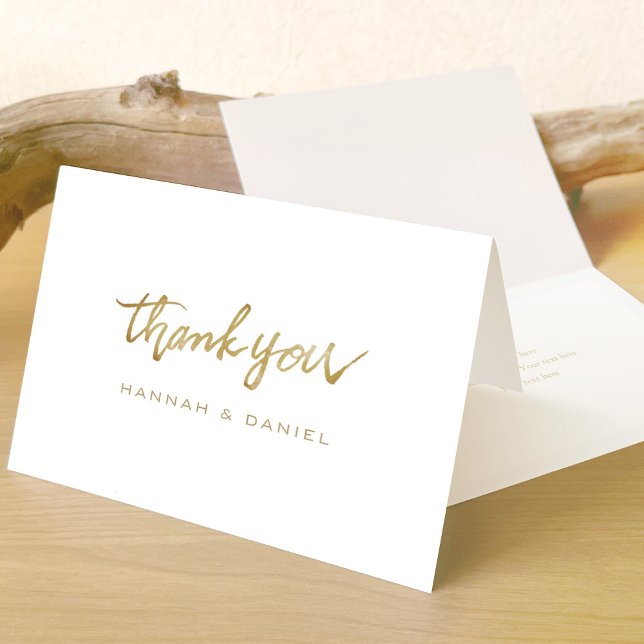Simple Custom Gold Typography  Thank You Card (Creator Uploaded)