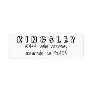 Simple Custom Handwritten Return Address Label